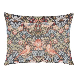 Strawberry Thief Charcoal Cushion With Feather Filler - 33x46cm (13"x18") For Sale