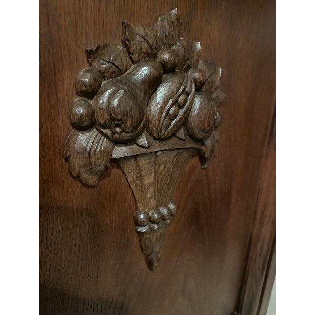 Vintage Exquisitely Unique Black Forest Style Carved Oak Old European German Buffet/Sideboard For Sale - Image 10 of 12