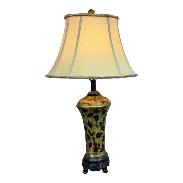 Hand Painted Table Lamp, Vintage For Sale