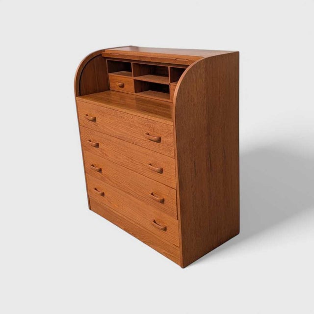 Mid-Century Danish Teak Roll-Top Desk by Egon Ostergaard, 1970s For Sale - Image 13 of 17