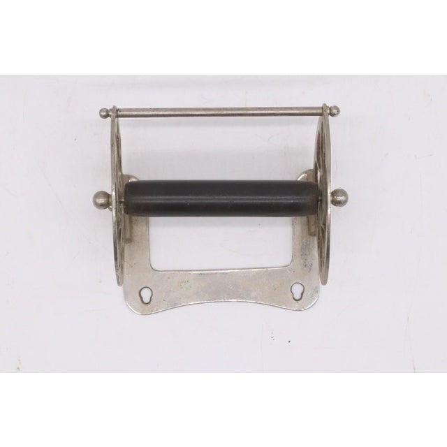 Traditional Antique J. L. Mott Antique Nickel Plated Toilet Paper Holder-Unsigned For Sale - Image 3 of 11