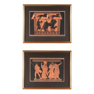 L. Steffen, Ancient Greek Vase Decorations with the Resurrection of Semele and Theseus, Athena, Dionysos and Ariadne, 1830, Lithographs, Set of 2 For Sale