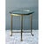 Metal Vintage Brass and Glass Hoof Footed Side Table After LaBarge For Sale - Image 7 of 12