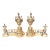 Vintage Castillan Louis XVI French Style Cast Brass Fireplace Andirons Chenets ~ a Pair For Sale