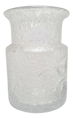Vintage Bohemian Ice Glass Vase, 1960s