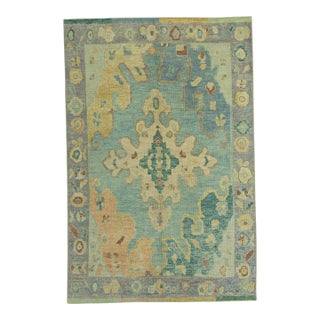Turkish Oushak Rug 5'11" x 8'11" #19233 For Sale