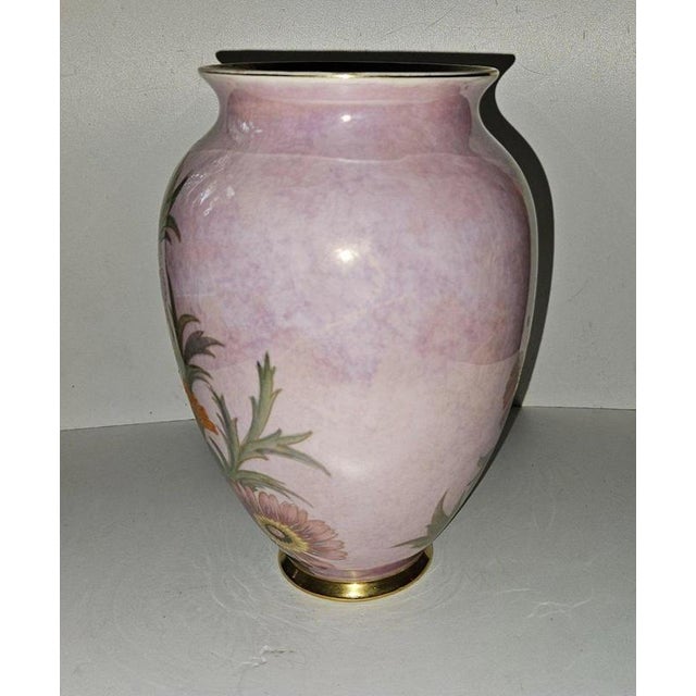 A rare and highly decorative Carlton Ware vase, dating from the 1930s, beautifully finished in a soft pink-lilac lustre...