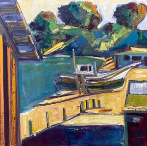 Contemporary Expressionist Maritime Scene Original Oil on Canvas Painting by James Hartman