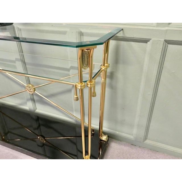 Brass and Glass Console Table, 1960 For Sale - Image 6 of 8