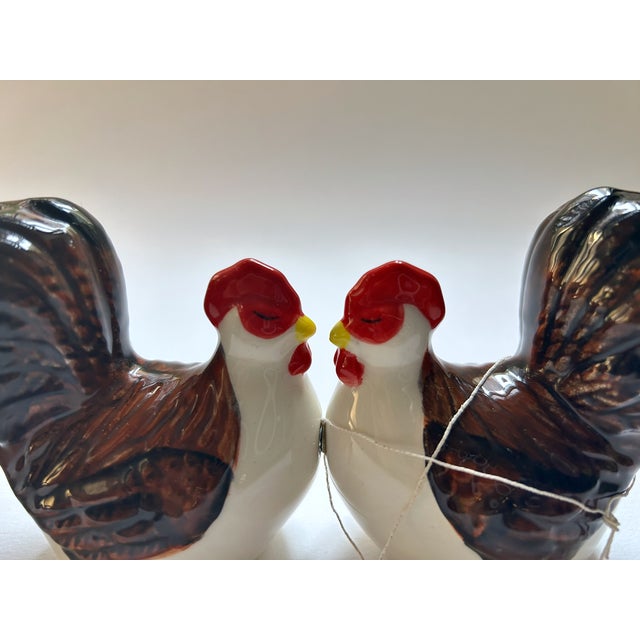 1970s Magnetic Glazed Ceramic Turkey Salt & Pepper Shakers - Set of 4 For Sale - Image 15 of 18