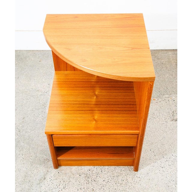 1960s Mid Century Danish Modern Nightstand Solid Teak End Table Tray Storage Denmark For Sale - Image 10 of 11