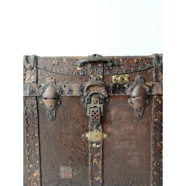 Farmhouse Antique Travel Trunk For Sale - Image 3 of 13