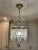 1920s French Gold Pendant Chandelier With Blue Raindrop and Crystals For Sale In New York - Image 6 of 9
