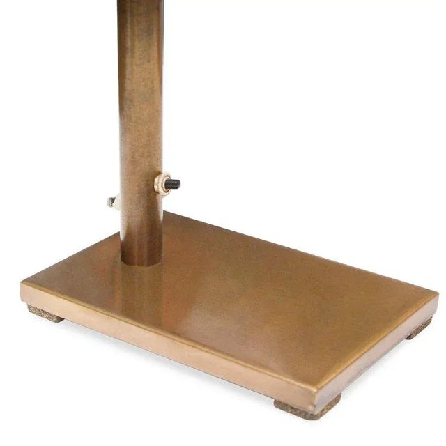 1970s Vintage Walter Von Nessen Brass Swing Arm Table Lamp With Adjustable Cylindrical Shade For Sale - Image 5 of 6