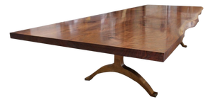 Andrianna Shamaris Walnut Dining Table with Bronze Legs