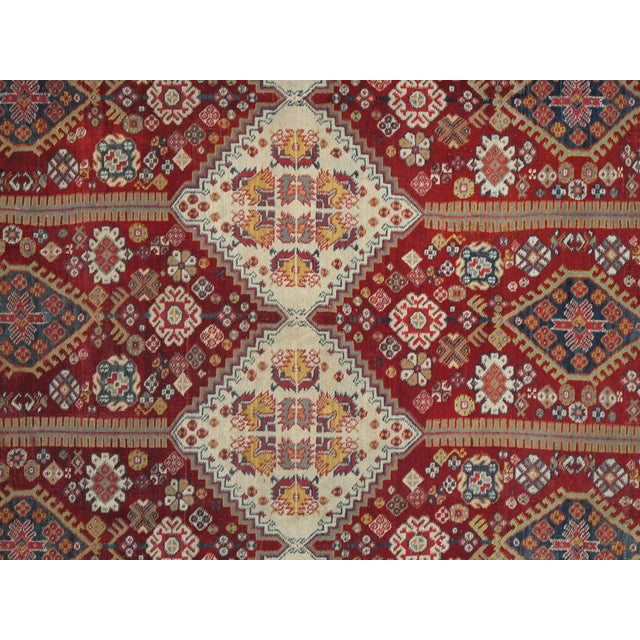 Antique Indian Agra Carpet, Indian Rugs, Oriental Rugs, Red, Gold, 5'10" x 9'8" For Sale - Image 12 of 14