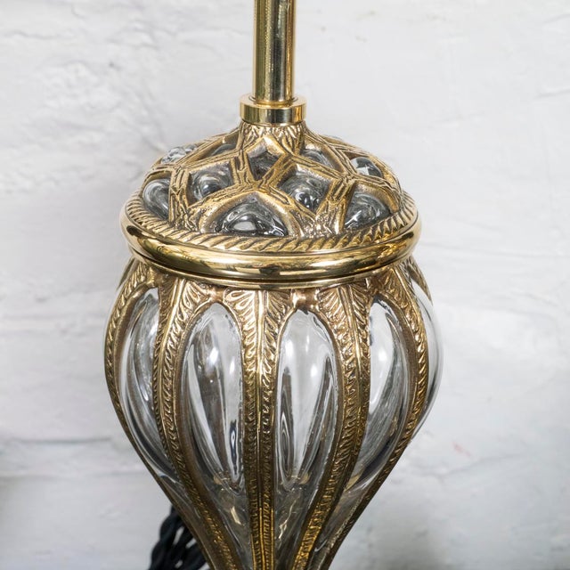 1940s Caged blown glass table lamps For Sale - Image 5 of 8