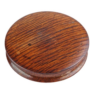 Late 19th Century Antique England Treen Wooden Box With Removable Lid For Sale