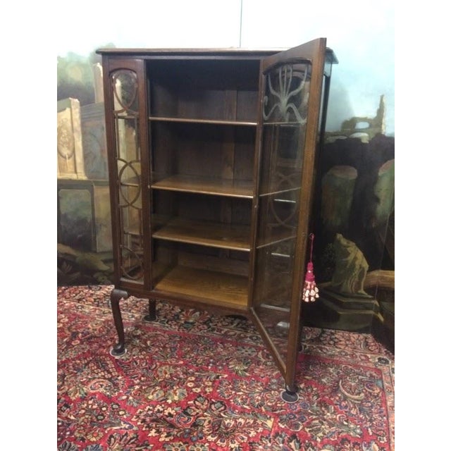 Antique Oak China Cabinet, Art Deco Cabinet For Sale - Image 6 of 8