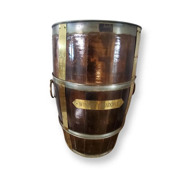 Vintage Santiq Oak Barrel Cooler on Cart Chairish