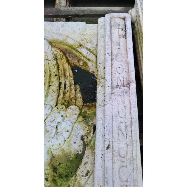 Stone Lion of Saint Mark with Motto in Botticino Marble, Serenissima, 19th Century For Sale - Image 7 of 10