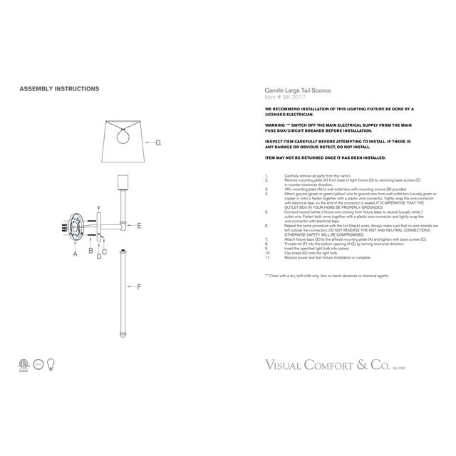 Modern Suzanne Kasler for Visual Comfort Signature Camille Large Tail Sconce in Bronze with Linen Shade For Sale - Image 3 of 3