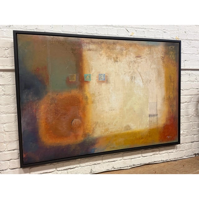 Abstract Circa 2003 Original Artwork by Pietro Adamo Oil on Canvas "Pe112012", Signed + Framed For Sale - Image 3 of 12