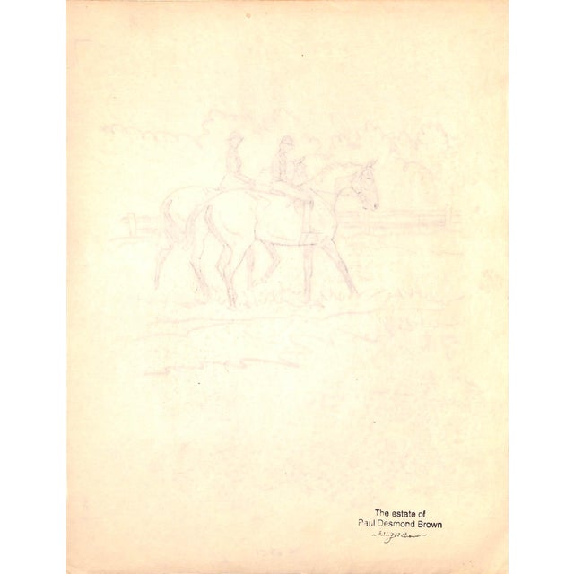 Traditional Original 1944 Pencil Drawing From Hi, Guy! The Cinderella Horse by Paul Brown 43 For Sale - Image 3 of 6