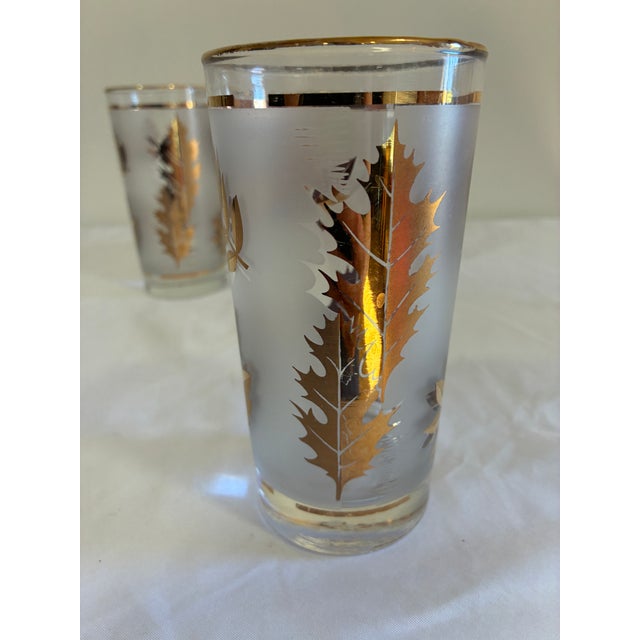 Vintage Mid 20th Century Cocktail Glasses by Libbey With Gold Leaf Design - Set of 5 For Sale - Image 11 of 12