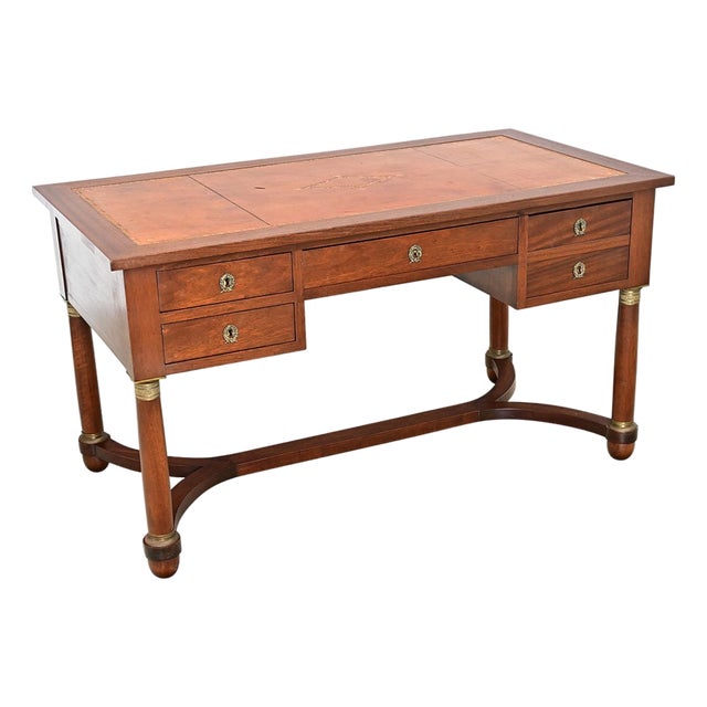 French 19th Century Empire Mahogany Desk, Refinished For Sale
