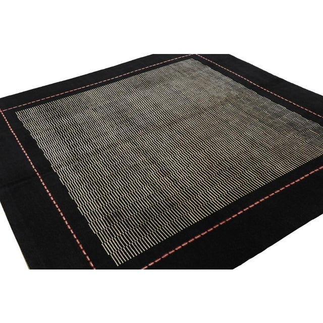 2010s Rug & Kilim’s Art Deco Style Square Rug With Beige-Brown Geometric Patterns For Sale - Image 5 of 8