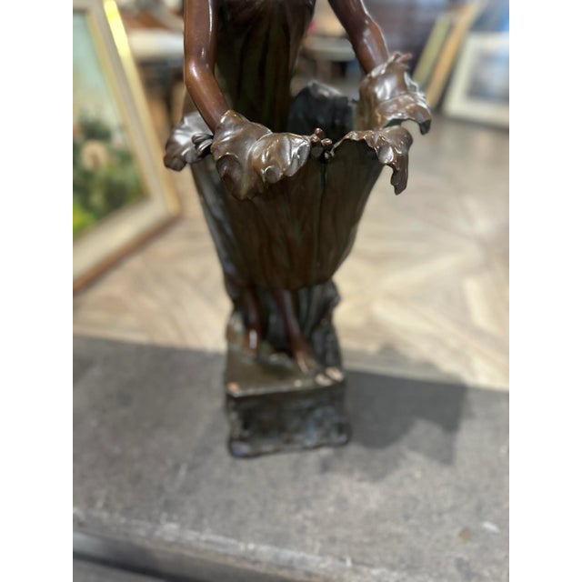 Brown Art Nouveau Terracotta and Bronze Sculpture, 1890s-1910s For Sale - Image 8 of 12