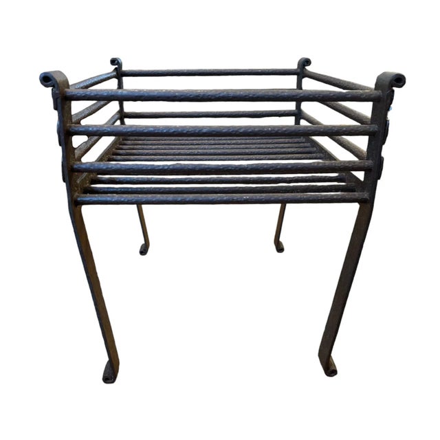 Spanish Style Hand-Forged Hammered Iron Fireplace Grate For Sale In Phoenix - Image 6 of 6