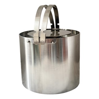 Vintage Cylinda Line Ice Bucket in Stainless Steel by Arne Jacobsen for Stelton, Denmark, 1967 For Sale