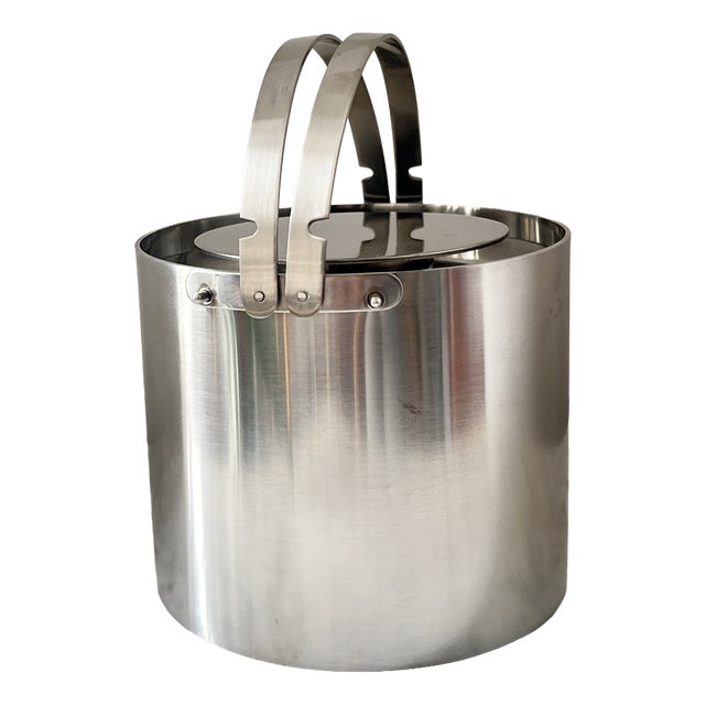 Vintage Cylinda Line Ice Bucket in Stainless Steel by Arne Jacobsen for Stelton, Denmark, 1967 For Sale
