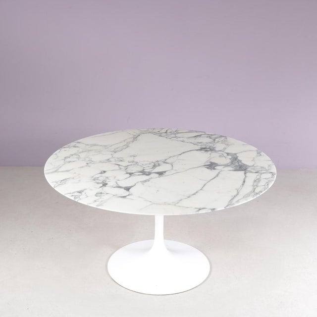 This 1970s dining table was produced by Knoll International in the USA and features a beautiful marble tabletop with a...