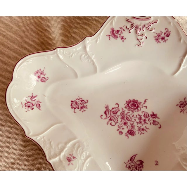 French Porcelain , Diamond Shape Serving Dish, Circa 1820 — Rose Floral For Sale - Image 6 of 9