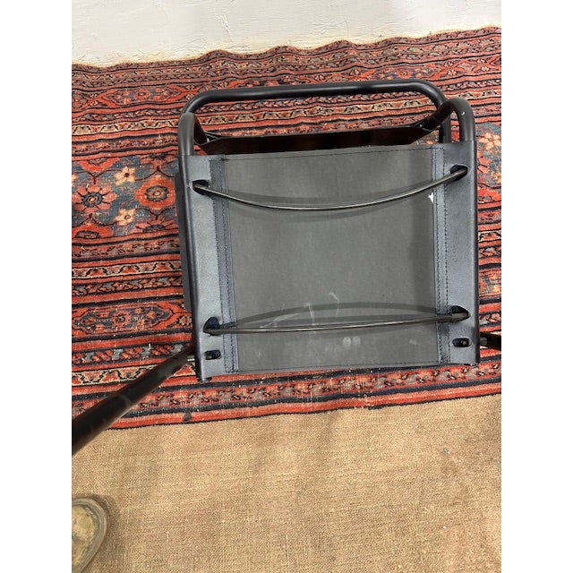 Contemporary 1960s Mart Stam Style Black Leather Cantilever Chair For Sale - Image 3 of 7