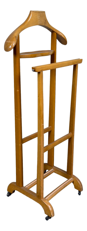 Vintage Modern Wooden Valet Stand from Artigianato Italiano, 1970s