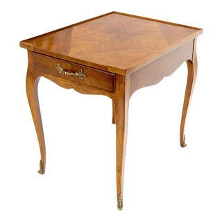 Baker French Regency Satinwood One-Drawer Side End Lamp Table For Sale