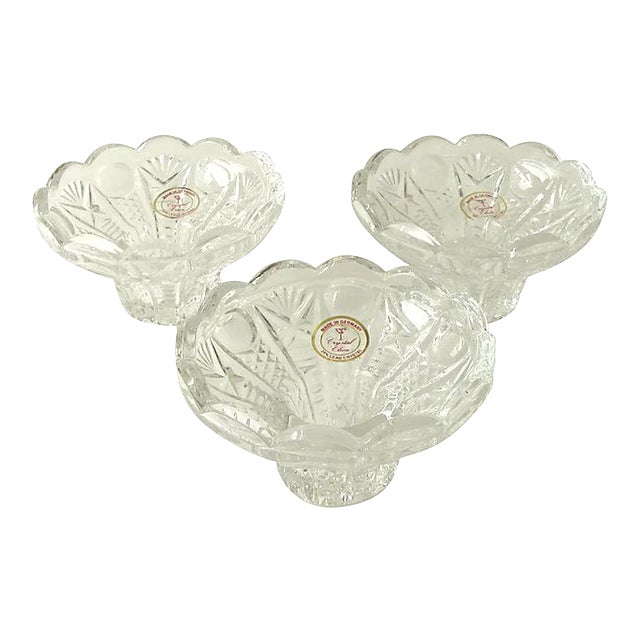 Shabby Chic German Lead Crystal Candle Holders, Set of 3 For Sale - Image 3 of 3