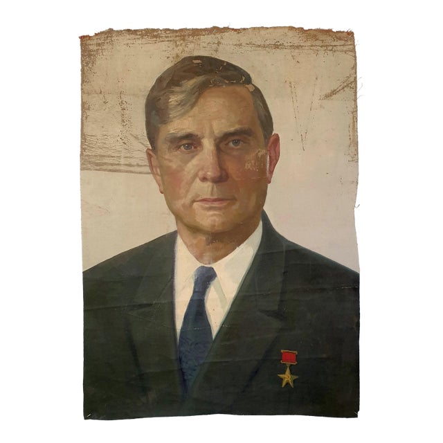 Soviet Era Oil Painting: Ukrainian Politician Portrait, Igor Artist 98-70 For Sale