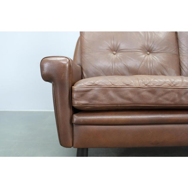 Mid-Century Danish Two-Seat Leather Sofa by Svend Skipper, 1960s For Sale - Image 6 of 18