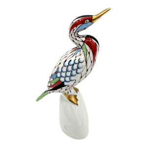 Vintage Hollohaza Hungary Fishnet Porcelain Bird Figurine