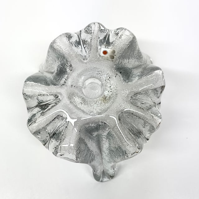 Glass Mid-Century Modern Ice Floe Candleholder by Don Shepherd for Blenko For Sale - Image 7 of 9