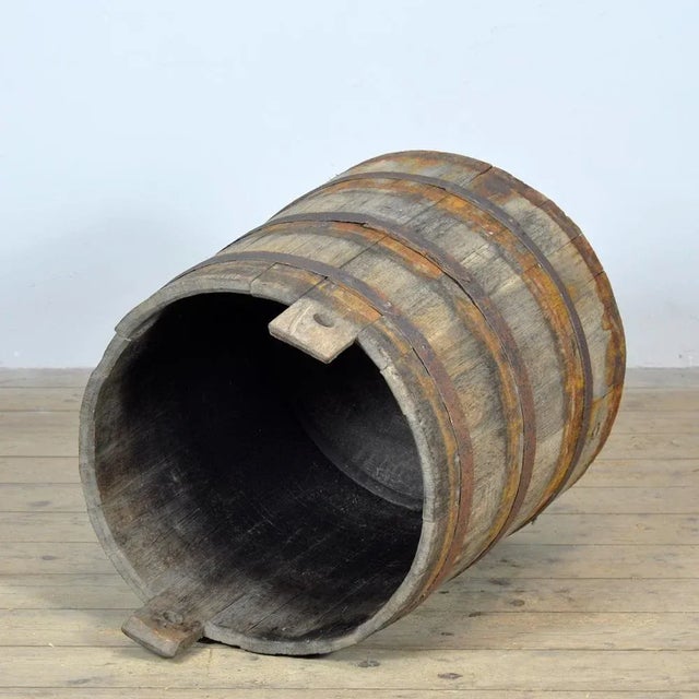 Industrial Oak Barrel or Planter, 1920s For Sale - Image 3 of 8