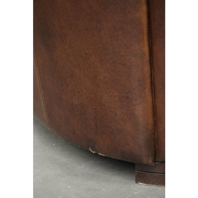 Club Chair in Brown Cowhide Leather For Sale - Image 15 of 16
