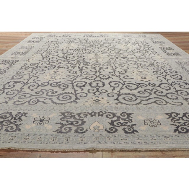 Vintage Baby Blue Pakistani Rug, 11’07 X 14'05 For Sale In Dallas - Image 6 of 9