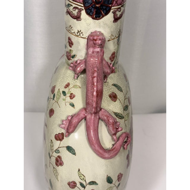 Ceramic Vintage Chinoiserie Porcelain Moon Flask Vase For Sale - Image 7 of 12