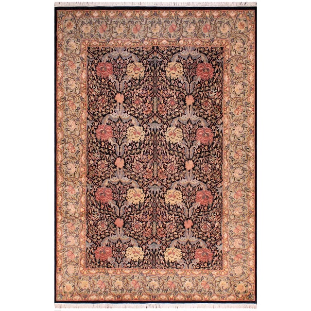 William Morris Pak-Persian Black/Taupe Wool Rug - 9'1'' X 11'9'' For Sale - Image 9 of 9